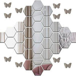 Great Collection - 14 Hexagon 3D Acrylic Wall Stickers with 10 butterfly