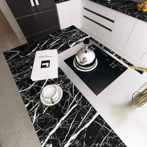 Black Marble Wallpaper for Kitchen Counter Top Waterproof & Oil Proof ( 2 Meter)